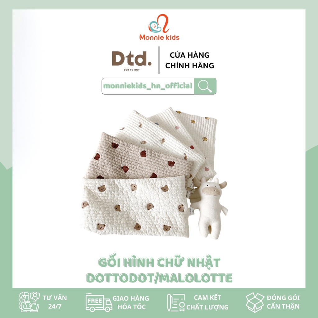 GỐI HÌNH CHỮ NHẬT THÊU DOT TO DOT/ MALOLOTTE