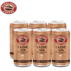 [SenXanh Emart] Lốc 6 lon cà phê sữa  Highlands coffee (185ml/lon)