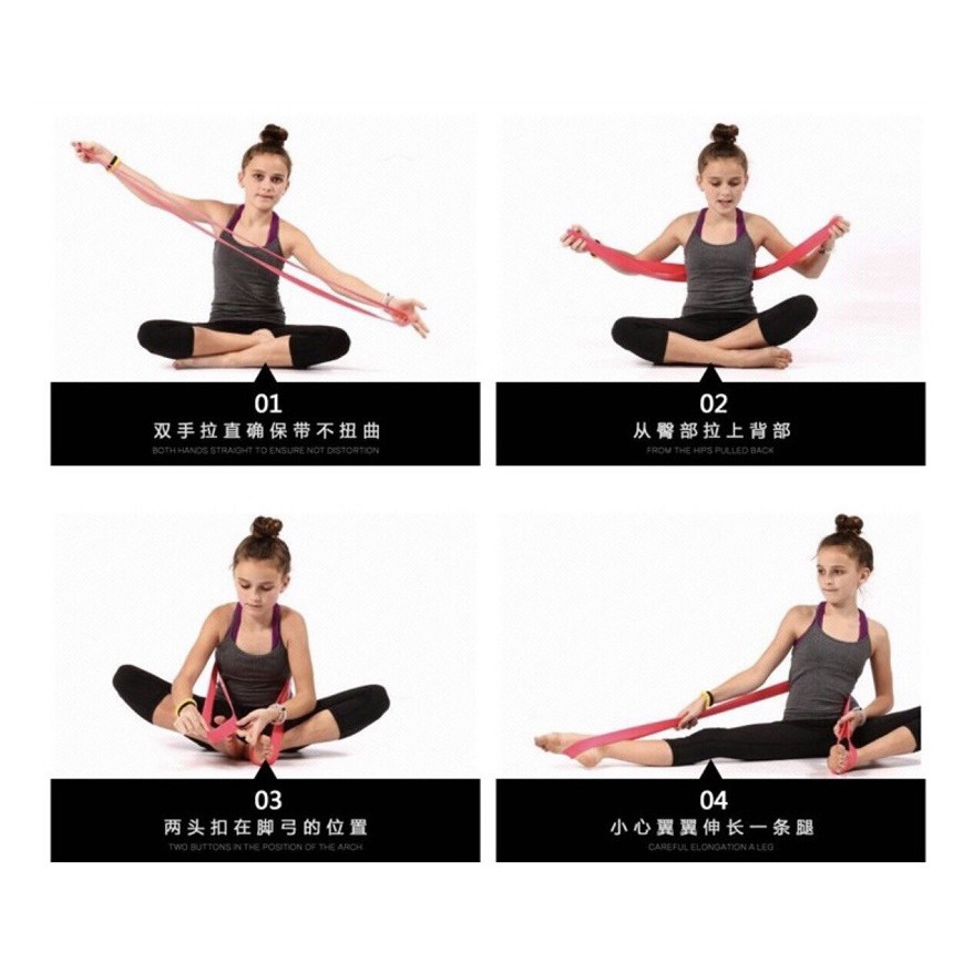 Dây xoạc cao su DEFOE FITNESS hỗ trợ mở khớp tập yoga, ballet (Chat chọn màu)