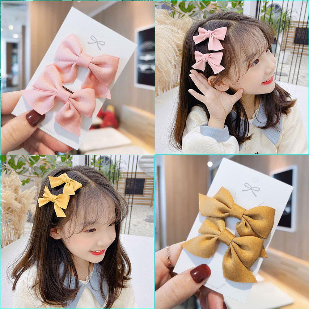 Kẹp Tóc Nơ Màu Trơn Xinh Xắn Hợp Thời Trang Cho Nữ