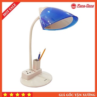 Đèn bàn học sinh khớp mềm lioa có 1 ổ cắm đa năng và 1 hộp đựng bút