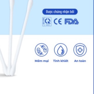{CHÍNH HÃNG} - Tăm bông trẻ em Bông Bạch Tuyết (336 que/hộp tròn)