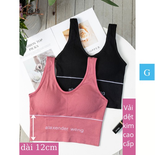 Áo bra nữ thể thao tập gym yoga dáng crop top 2 dây body rộng Đen Trắng Freesize Cao Cấp GYGA