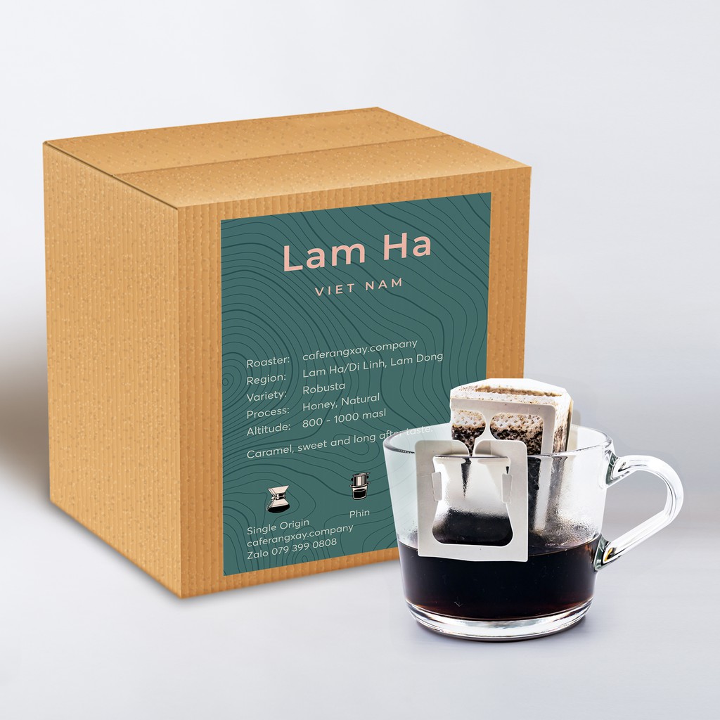 Cafe phin giấy Nhật Bản Honey Robusta Lâm Hà nguyên chất rang mộc 100% tự nhiên mang đi du lịch, làm văn phòng.
