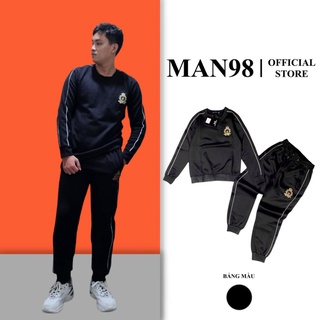 Đồ bộ nỉ nam thêu logo vương miện nhện, bộ đồ thu đông nam cao cấp man19