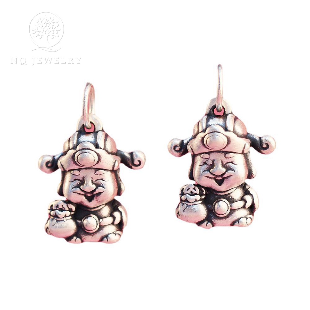 Charm treo bạc 3D thần tài may mắn - NQ Jewelry