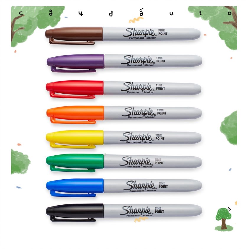 Bút Lông Dầu Viết Trên Mọi Chất Liệu Sharpie Fine Permanent Cây Đầu To