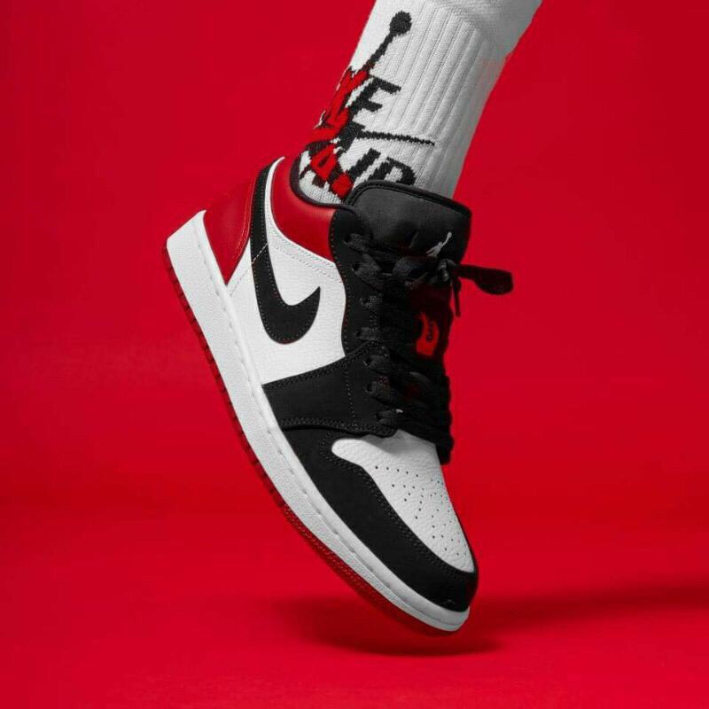 Giày Sneaker Air Jordan 1 Trắng Đỏ Cao Cấp Full Size Nam Nữ