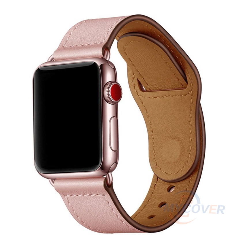 Dây Đeo Bằng Da Thật Cho Đồng Hồ Thông Minh Apple Watch Series 7 6 SE 5 4 3 2 1 iWatch 45mm 44mm 42mm 41mm 40mm 38mm