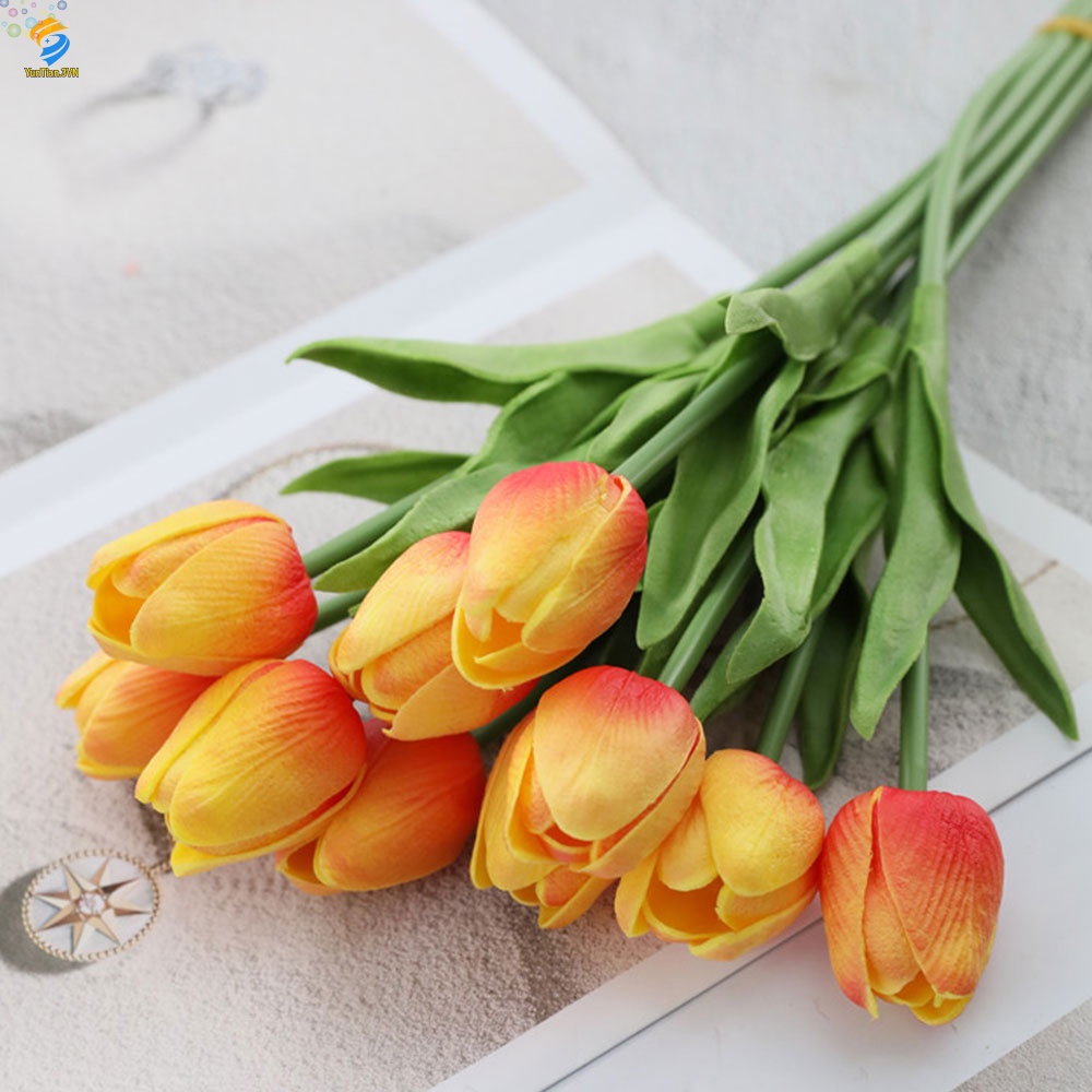 Chậu Hoa Tulip Giả Bằng Pu 3YUN Mini Trang Trí Phòng Khách / Tiệc Cưới