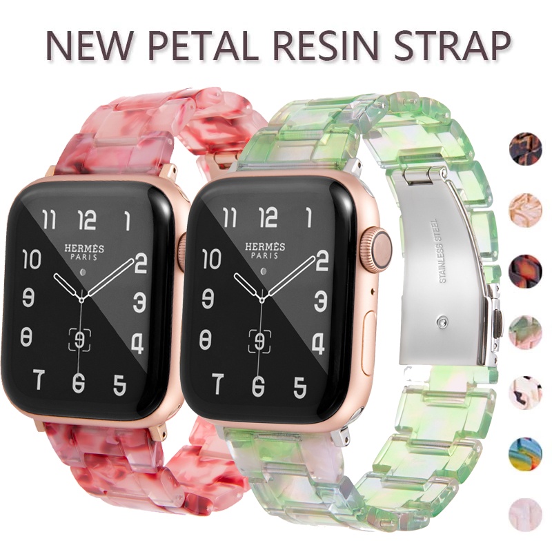 Dây Đeo Thay Thế Bằng Acrylic Nhiều Màu Sắc Cho iwatch series 49mm 45mm 44mm 42MM 41mm 40MM 38mm ultra 8 7 6 SE 5 4 3 2 T500 Pro / d20
