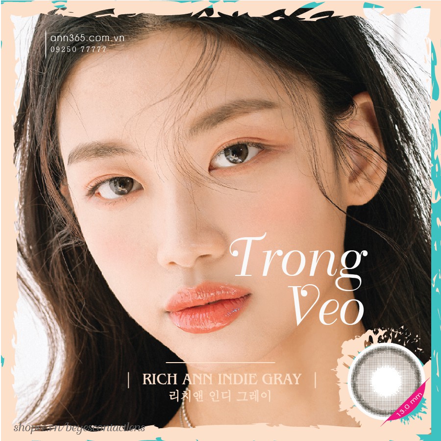 [𝟭 𝗚𝗘𝗧 𝟭] Áp Tròng Cận 1 Ngày Màu Xám Thạch Anh 0-8 Độ/Đeo 24h Rich Ann Indie Gray - Ann365 Lens