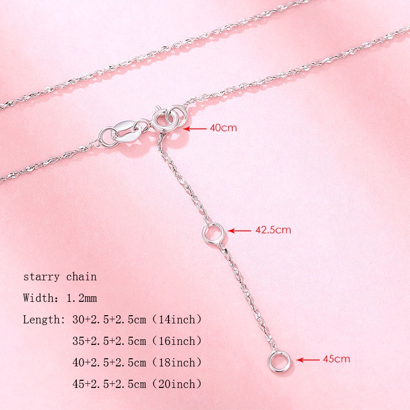 Vòng Cổ Choker Bạc 925 35-50cm Thiết Kế Thời Trang Đơn Giản Có Thể Điều Chỉnh 100% Thật 12 Phong Cách