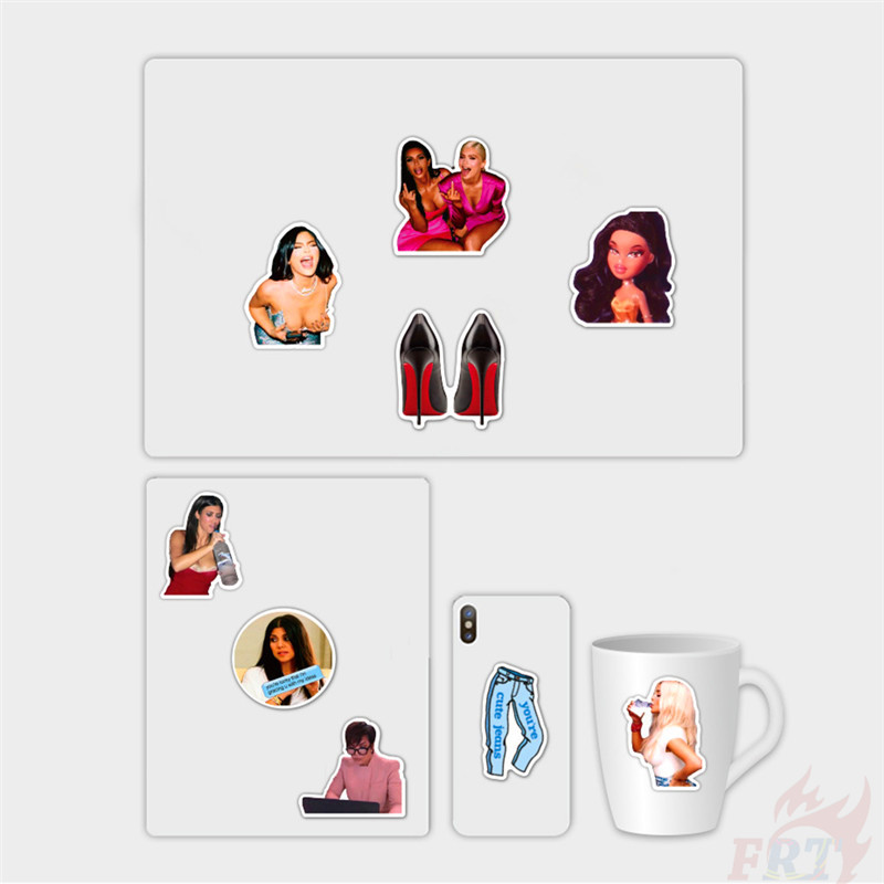 Set 50 miếng dán Kardashians Series 02 chương trình truyền hình thực tế về người nổi tiếng trên Internet cho vali