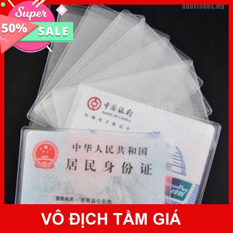 SÉT 10 BAO BỌC THẺ TÍN DỤNG / THẺ CĂN CƯỚC/ DANH THIẾP BẰNG NHỰA PVC TRONG SUỐT TIỆN DỤNG