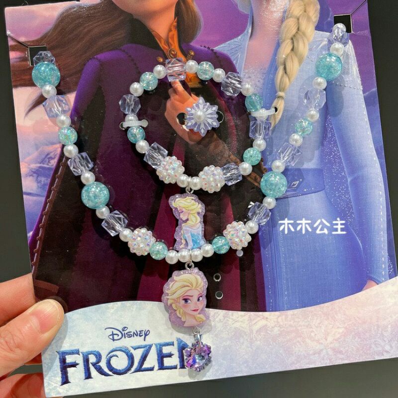 Set vòng cổ Frozen Elsa 3 chi tiết cho bé gái