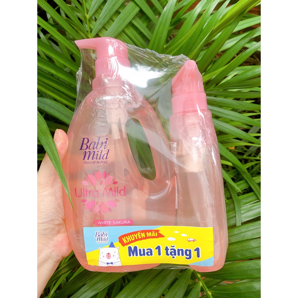 [Tổng Hợp] Sữa Tắm Gội Cho Bé Babi Mild pure natural&amp;white sakura 400ml-&gt;850ml
