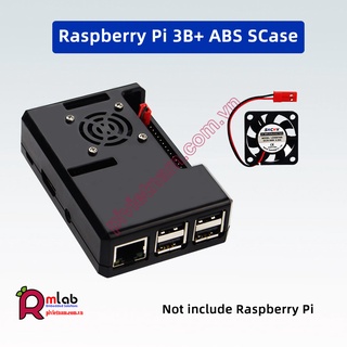 Vỏ hộp nhựa màu đen có quạt tản nhiệt dành cho Raspberry Pi 3/3B+