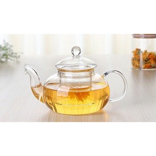 Ấm pha trà thủy tinh quai tròn 600ml