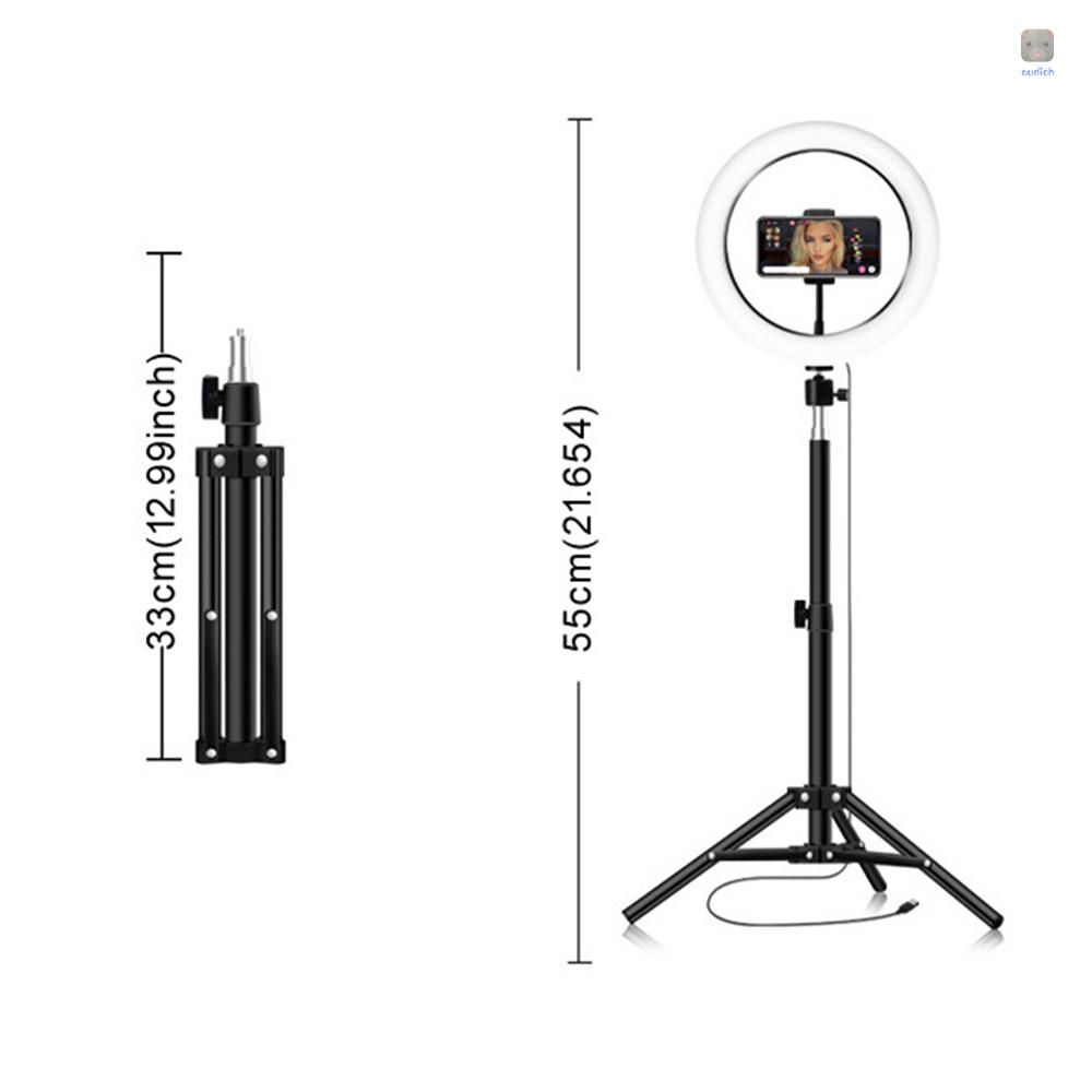 Hình ảnh Vòng Đèn LED RGB 10inch / 26cm 3500K-6500K Cổng USB Kèm Giá Đỡ Điện Thoại Đầu Bi 55cm Điều Khiển Từ Xa Cho Live Str #5