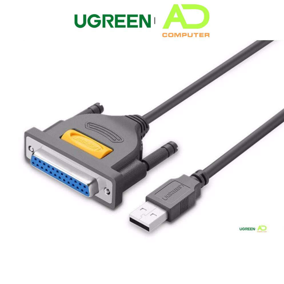 Dây máy in USB sang DB25 Parallet dài 1.8m UGREEN 20224 (Đen)