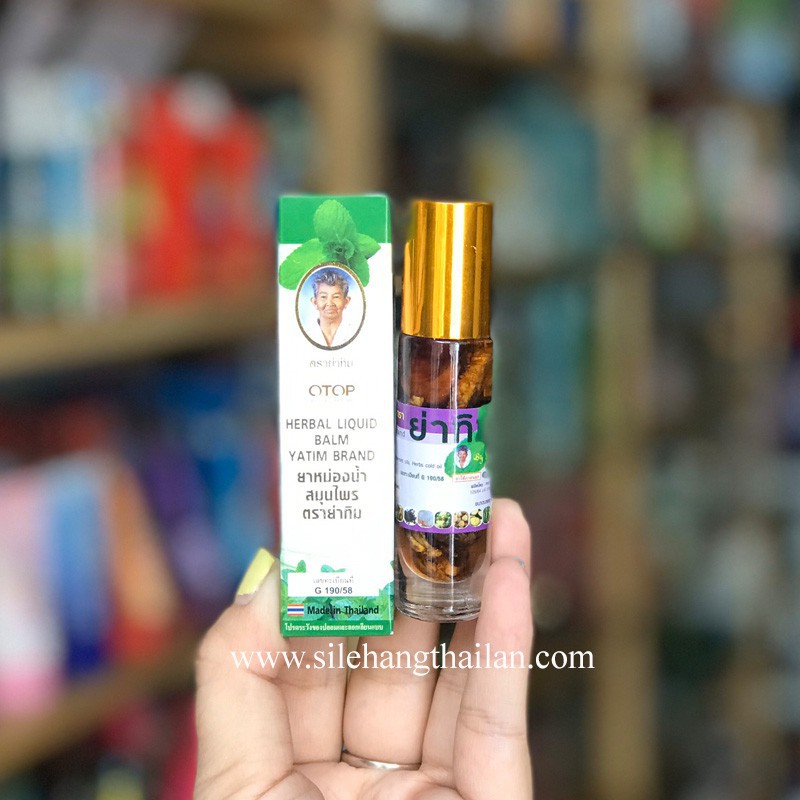 Combo 12 chai Dầu lăn thảo dược OTOP 16 vị Thái Lan 8ml - Herbal Liquid Balm Yatim Brand