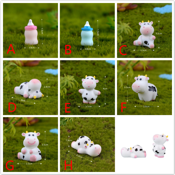 Cod Qipin 1pcs Home Miniature Craft Micro Landscape Lovely Cow Decoration Mini Ornaments Resin Handicraft