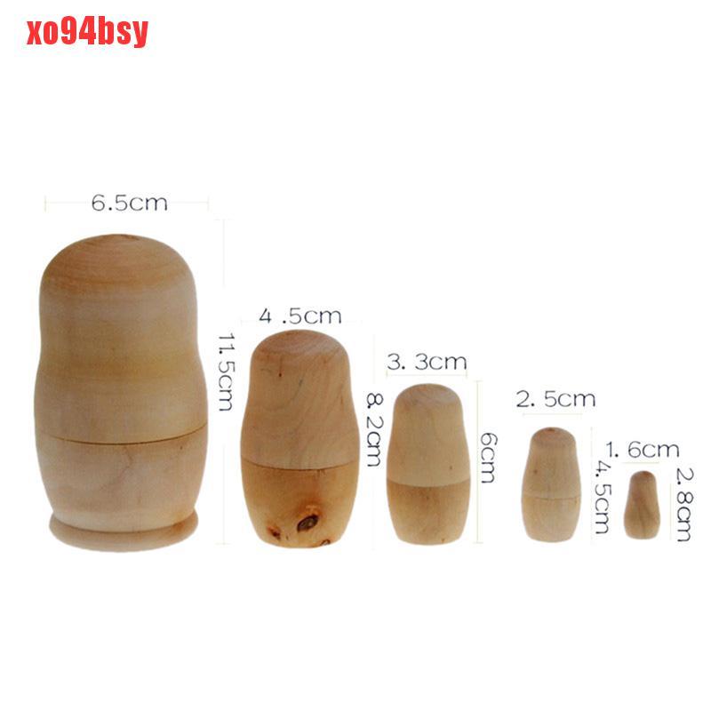 Set 5 Búp Bê Gỗ Chưa Sơn Diy 94bsy