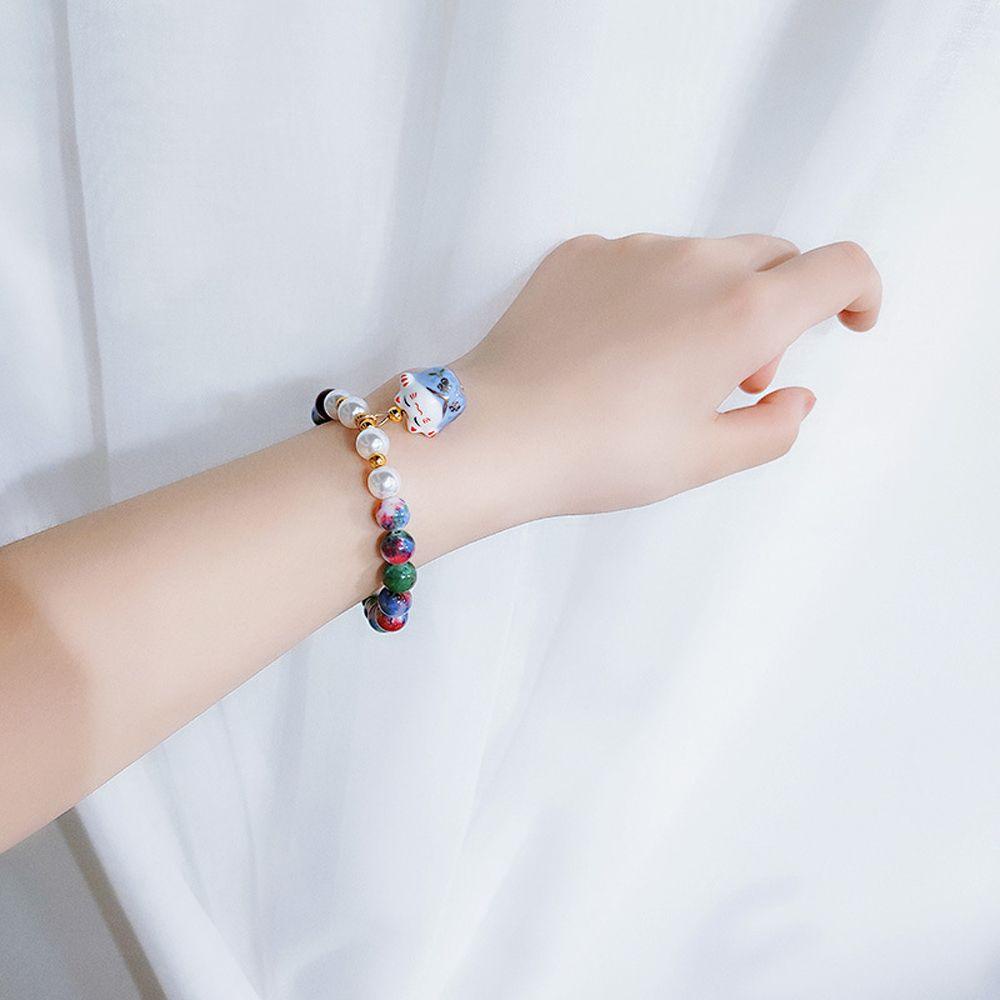 Vòng Tay Chuỗi Hạt Co Giãn Phong Cách Nhật Bản Thanh Lịch Cho Nữ|Vòng Tay Trang Sức Thời Trang