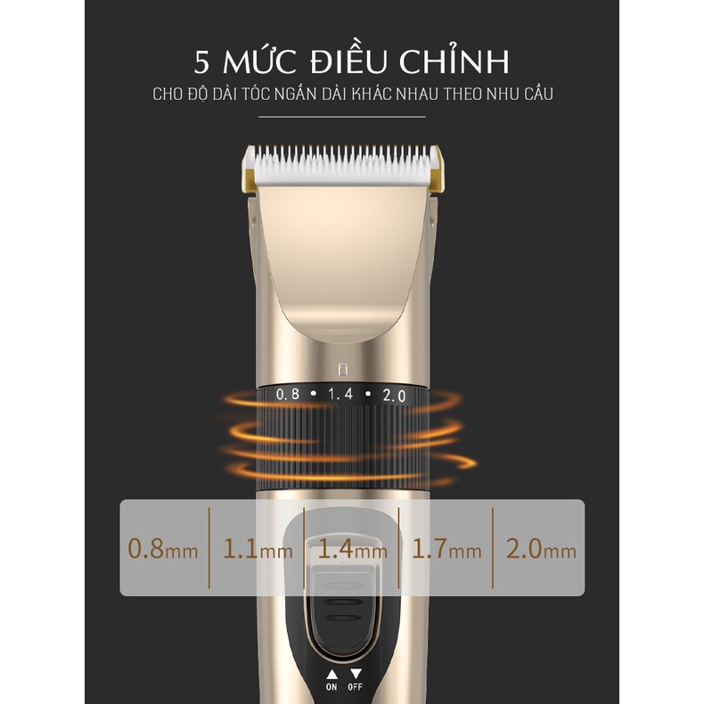 Tông đơ cắt tóc chuyên nghiệp kèm 4 đầu lược thay - FREESHIP - TICKMUA - LD021V