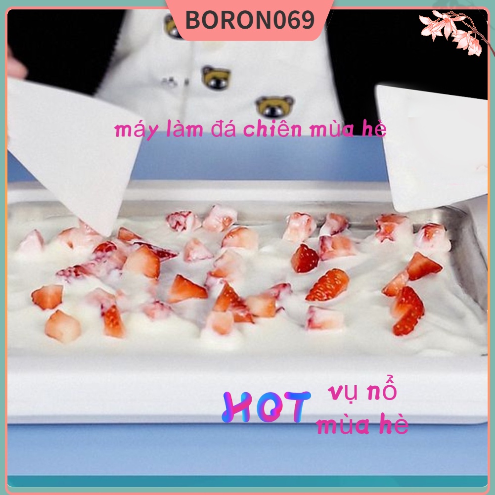 Máy làm sữa chua kem cuộn nhỏ lạnh tức thì bằng thép không gỉ với tấm gạt Boron069