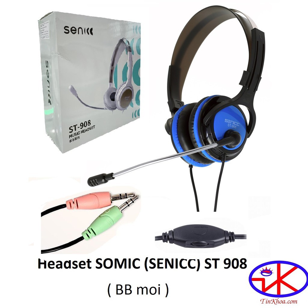 Tai nghe có mic SENICC ST-908( SOMIC ST908) Kết nối 2 jack 3.3mm