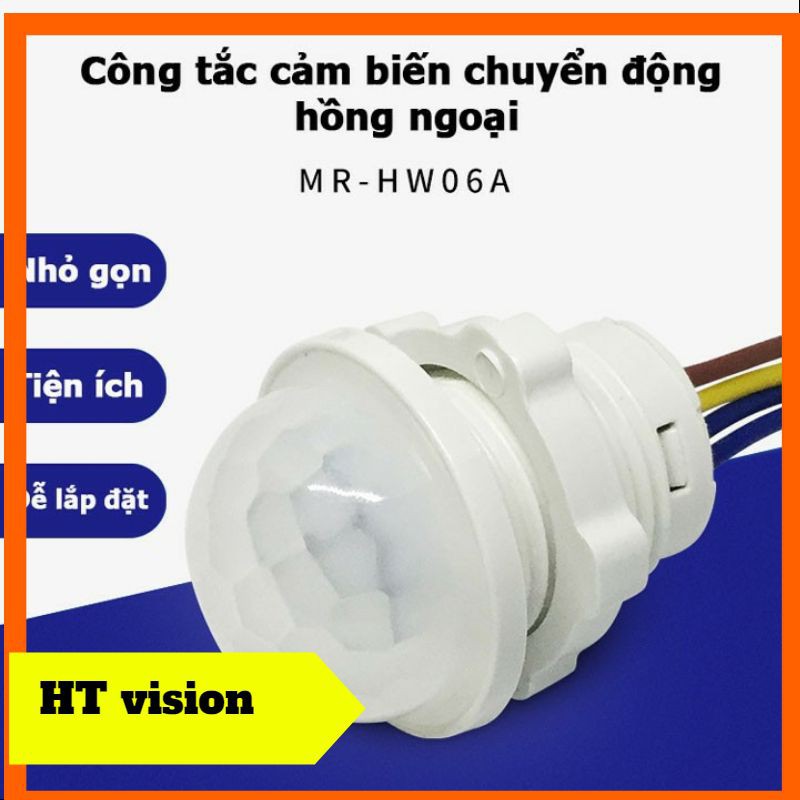 Công tắc cảm biến chuyển động hồng ngoại nguyên lý cảm biến hồng ngoại và ánh sáng đấu nối đơn giản