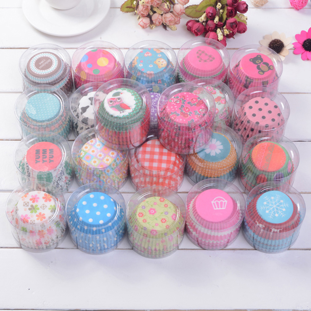 100 Giấy Gói Bánh Cupcake Màu Sắc Ngẫu Nhiên