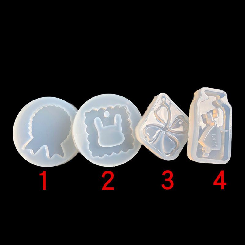 Sa Set 4 Khuôn Làm Móc Khóa / Vòng cổ Hình Cỏ Ba Lá Xinh Xắn