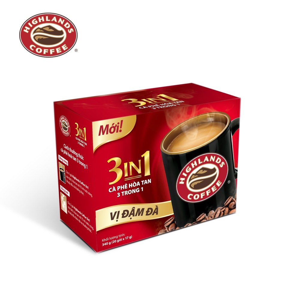 [SenXanh Emart] Cà phê hòa tan 3in1 Highland Coffee 20 gói - 17g