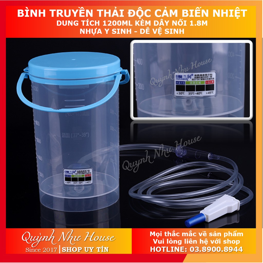 [Nhập Khẩu] Bình truyền thải độc đại tràng cà phê - Cảm Biến Nhiệt Độ Thông Minh (Coffee Enema) xô thụt tháo đại tràng