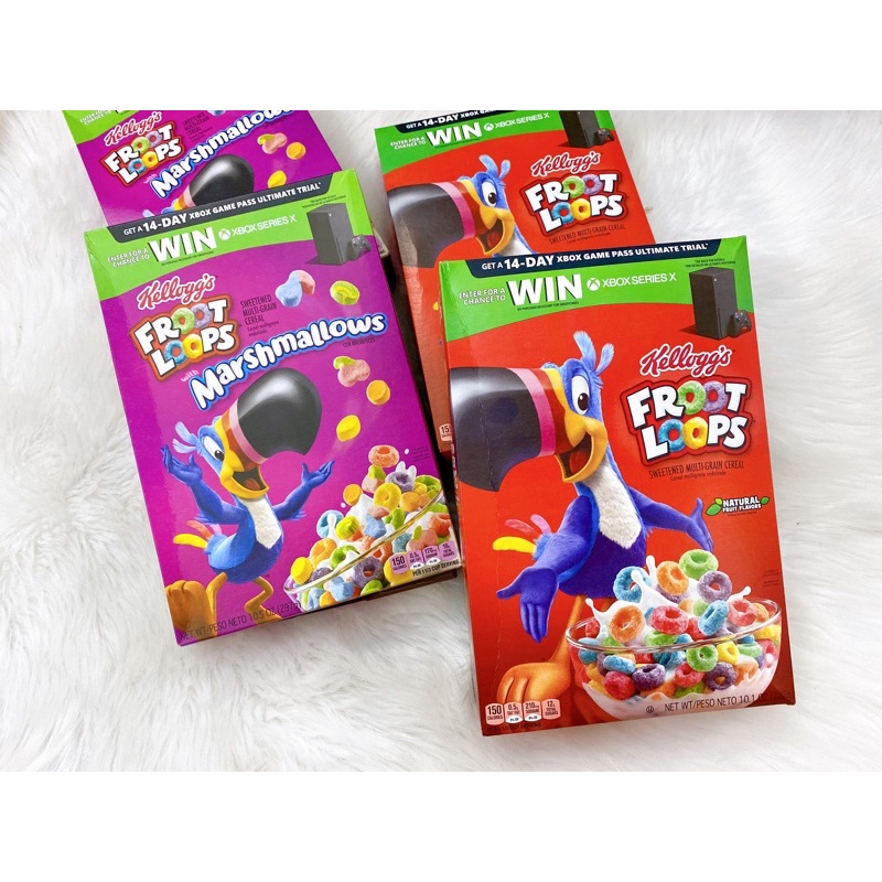 [Hàng Mỹ XT-Size khổng lồ] Bánh Ngũ cốc ăn sáng Kellogg’s Froot Loops 297gr/737gram.