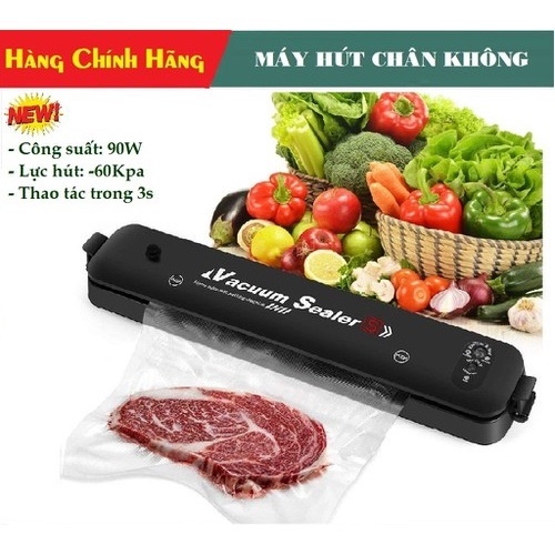 Máy hút chân không bảo quản thực phẩm ,kiêm hàn miệng túi Vacuum Sealer + Tặng kèm 10 túi hút