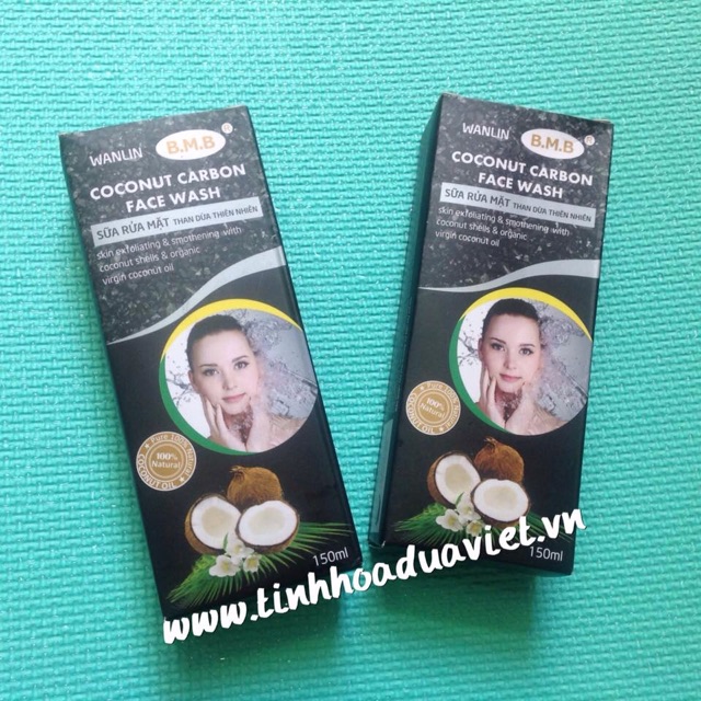 (7.2024) Combo sữa tắm tinh dầu dừa + sữa rửa mặt than dừa B.M.B