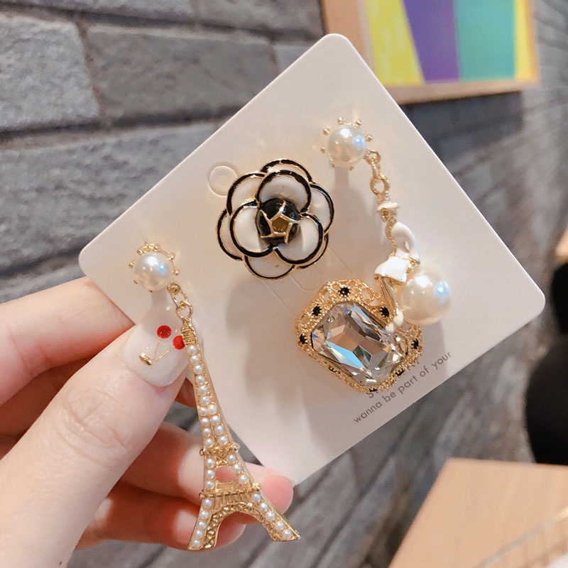 Set 4 ghim cài áo hình hoa hồng sang trọng