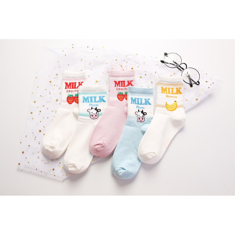 Tất Vớ Milk Hoa Quả Ulzzang Hàn Quốc - Sẵn Hàng