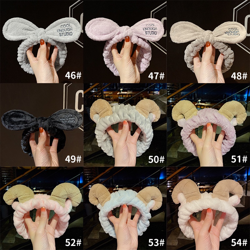 Băng đô rửa mặt Turban băng đô cài tóc sừng hươu vải nhung xinh xắn nhiều màu Hàn quốc BD16