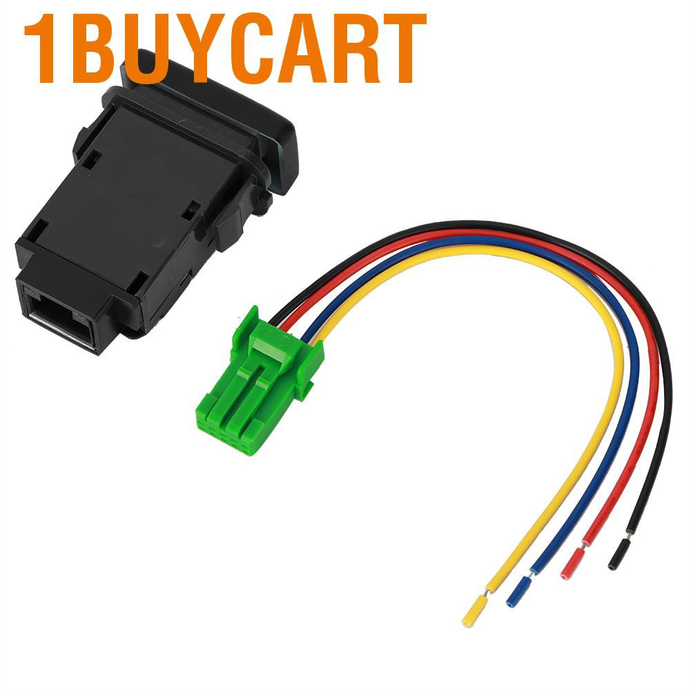 1buycart 12V 4-Pole Push Button Switch for Toyota with LED Background Indicator Lights