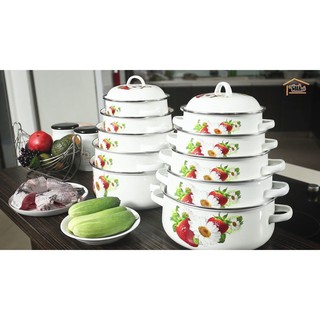 Bộ 5 nồi tráng men sứ cao cấp Mishio