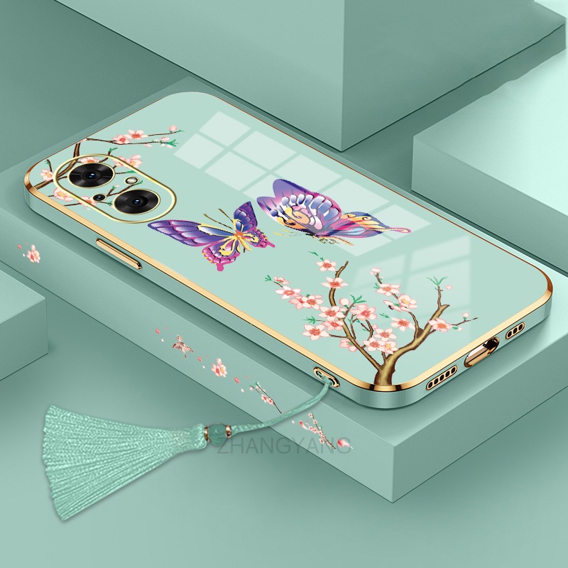 ốp lưng Huawei nova 9 se nova 9 Ốp Điện Thoại Silicon Họa Tiết Bươm Bướm Kèm Dây Đeo Cho Huawei nova 9 se nova 9