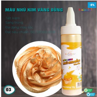 Màu nhũ kim thực phẩm Unicorn - Màu vàng đồng 10gr