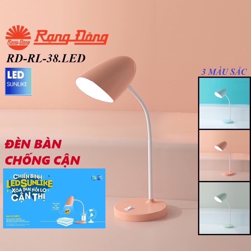 Đèn bàn bảo vệ thị lực RD-RL38 đổi màu đèn bàn RẠNG ĐÔNG nhiều màu cho các bé lựa chọn