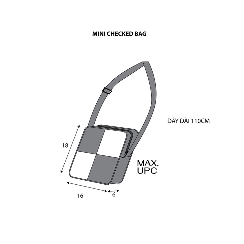 Túi Tote Đeo Chéo “Mini Checked Bag” Vải Canvas
