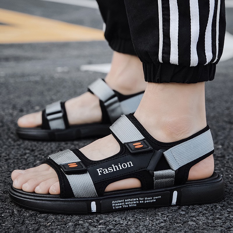 Giày Sandal Nam Thời Trang MWC Quai Ngang Phá Cách Ba Màu Xanh Xám Đen Cá Tính Năng Động NASD- 7030